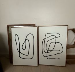 Two modern framed canvas