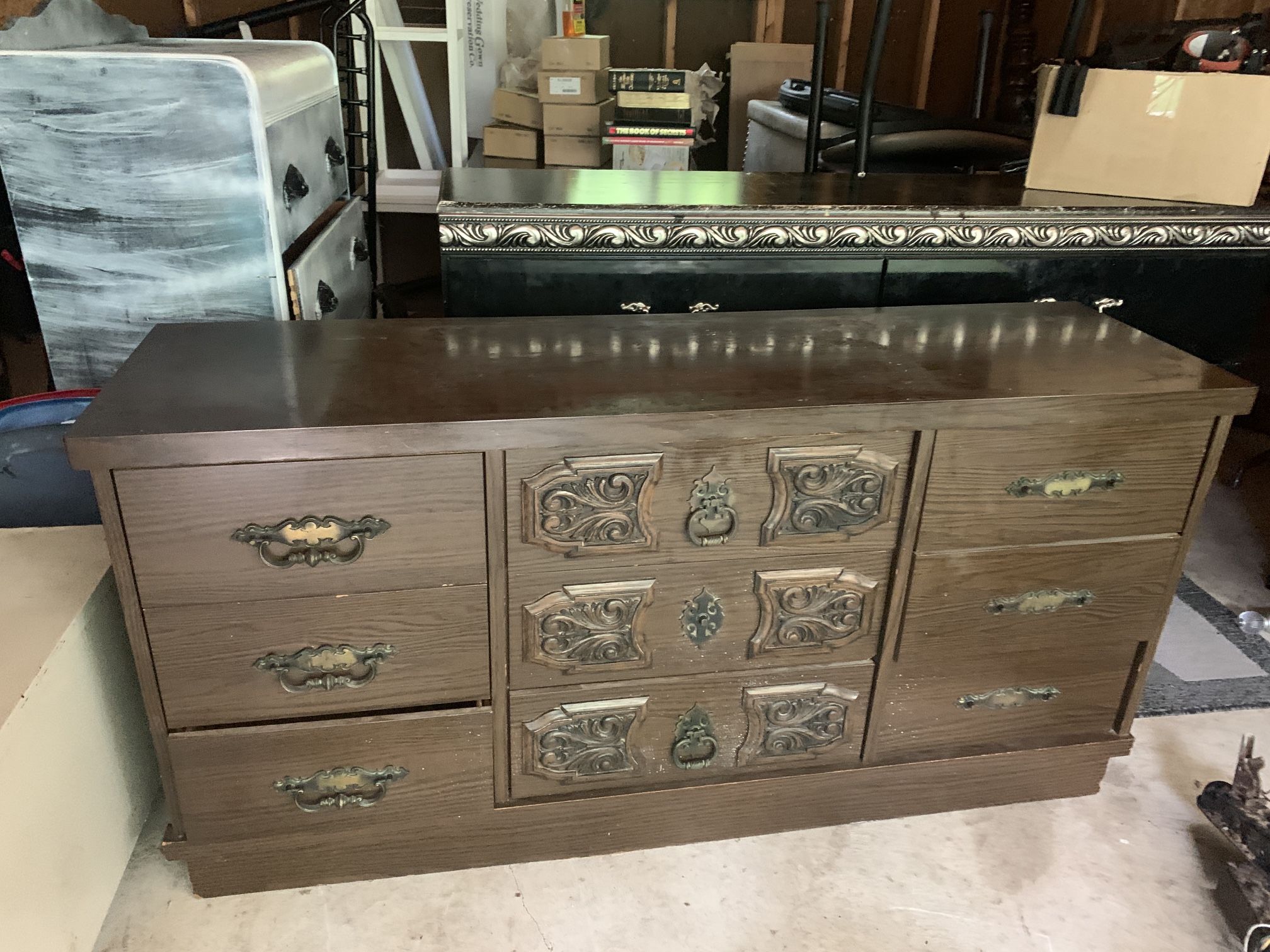 Nice Heavy Brown Dresser 