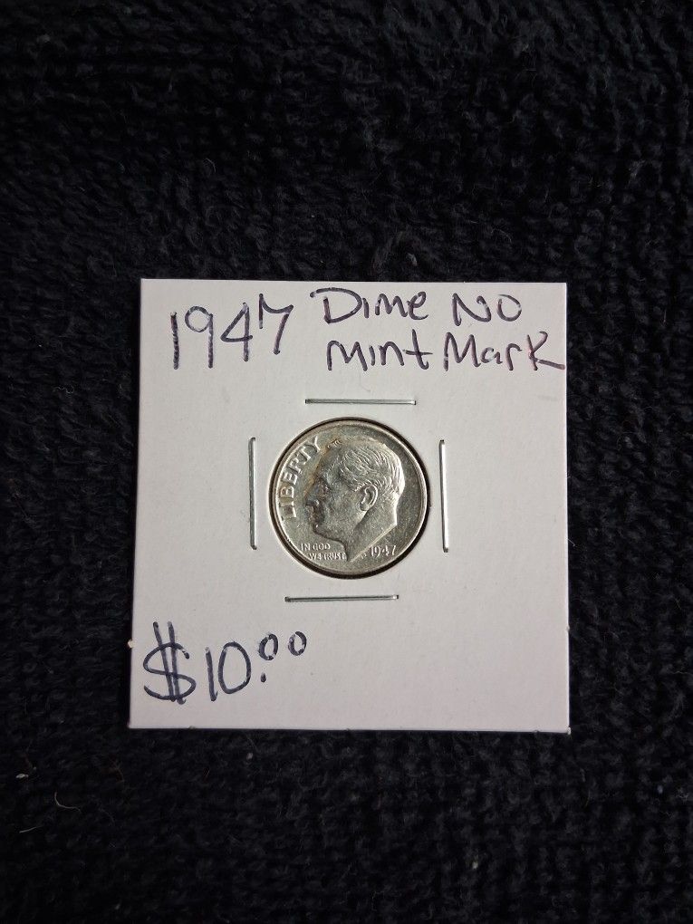 1947 SILVER DIME NO MINT MARK FIRM PRICE