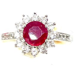 Ruby Red Topaz Sterling Ring 