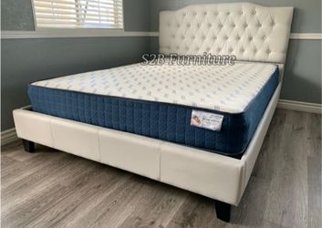 Queenn white button with Orthopedic matres!!!