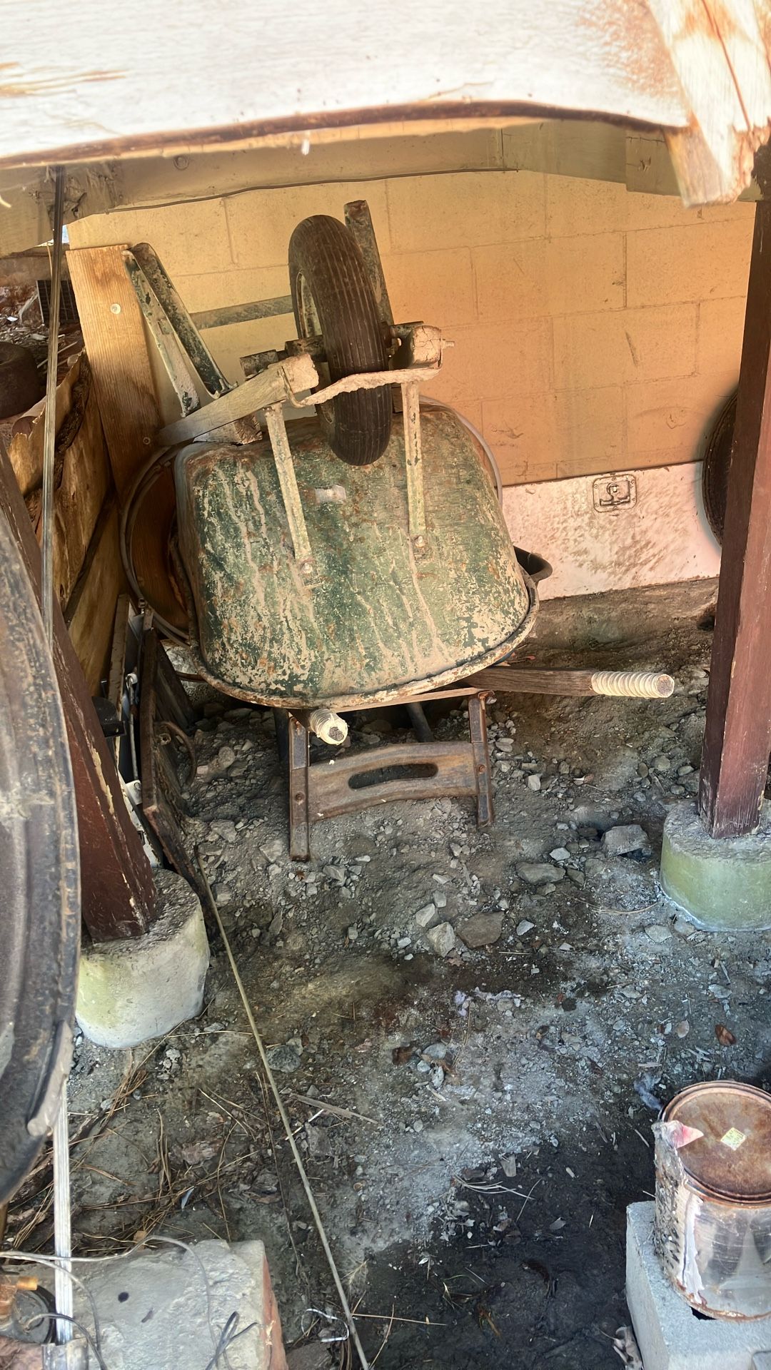 Two wheelbarrows tires need to be fixed, but everything else is there free