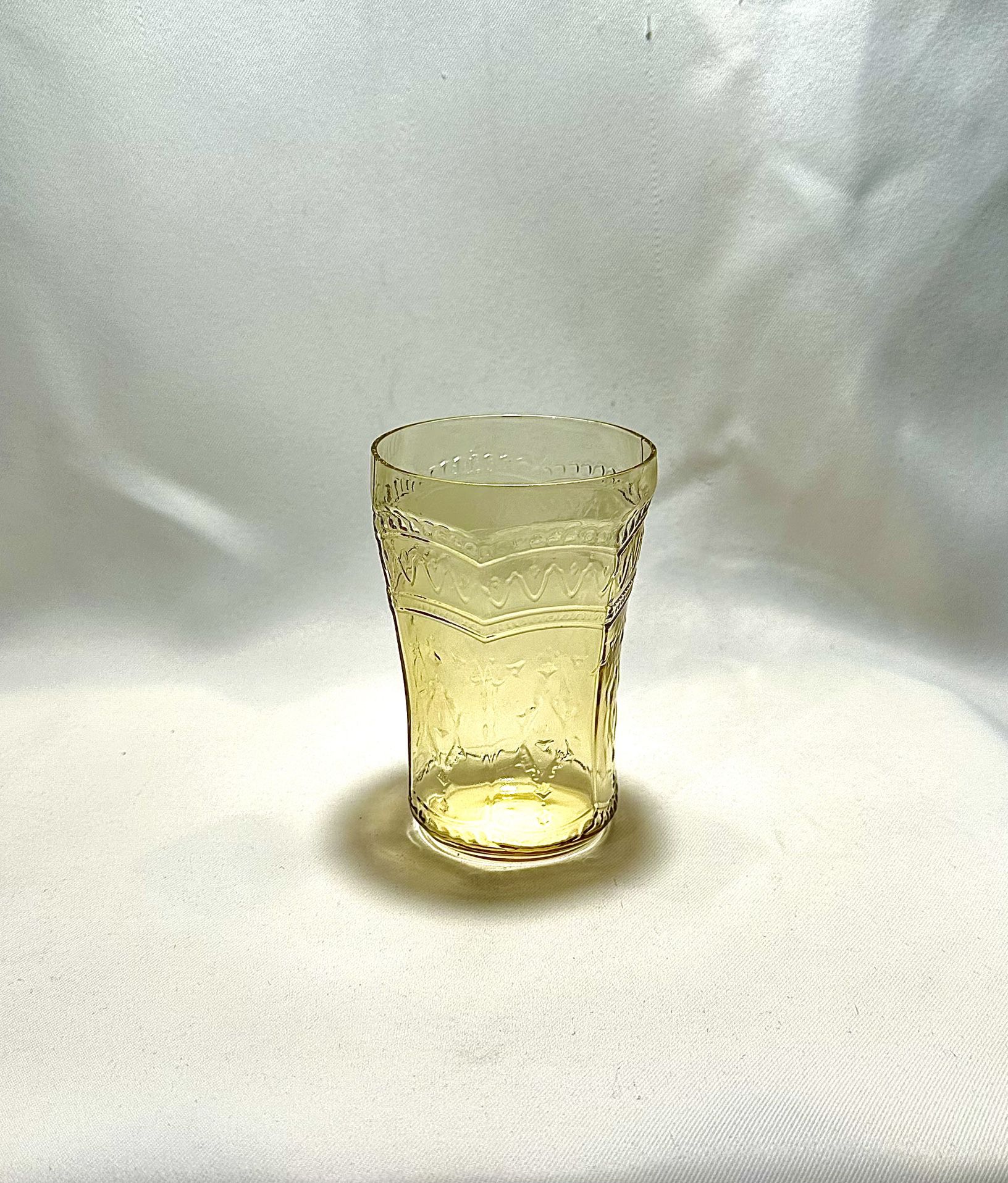 Single Patrician/Spoke Amber Depression Glass Tumbler