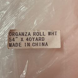New White Organza Fabric Roll 54 Inches x 40 Yards New