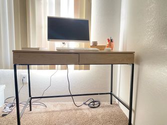 Light wood desk