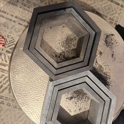Gray Hexagon Shelves Set Of 6