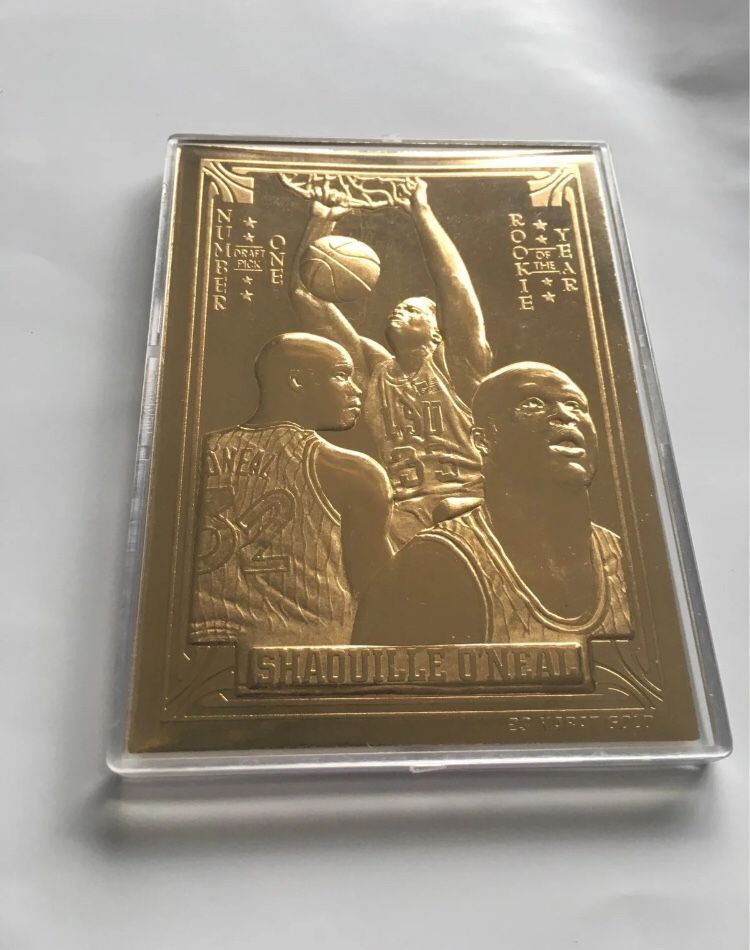 AUTHENTIC 23K GOLD SHAQ ROOKIE CARD!!!