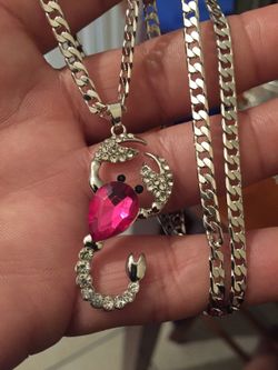 Crab pendant women's necklace gold filled