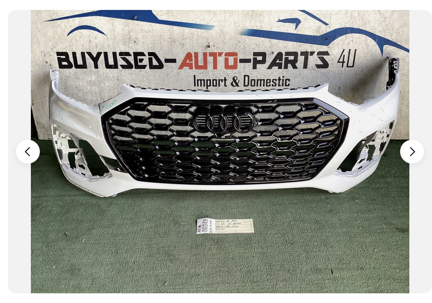 w/crack 2021 - 2022 - 2023 AUDI Q5 SPORTBACK FRONT BUMPER W/ GRILLE OEM AY06949