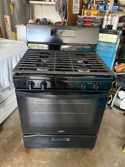 WHIRPOOL GAS STOVE  BLACK EVERYTHING WORKING ESTUFA DE GAS MUY BUENA