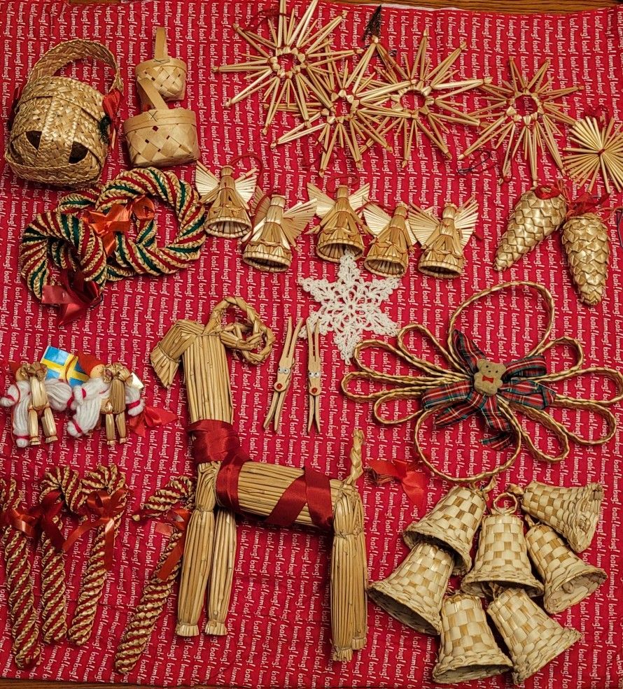 Swedish Handmade Straw Christmas Ornaments