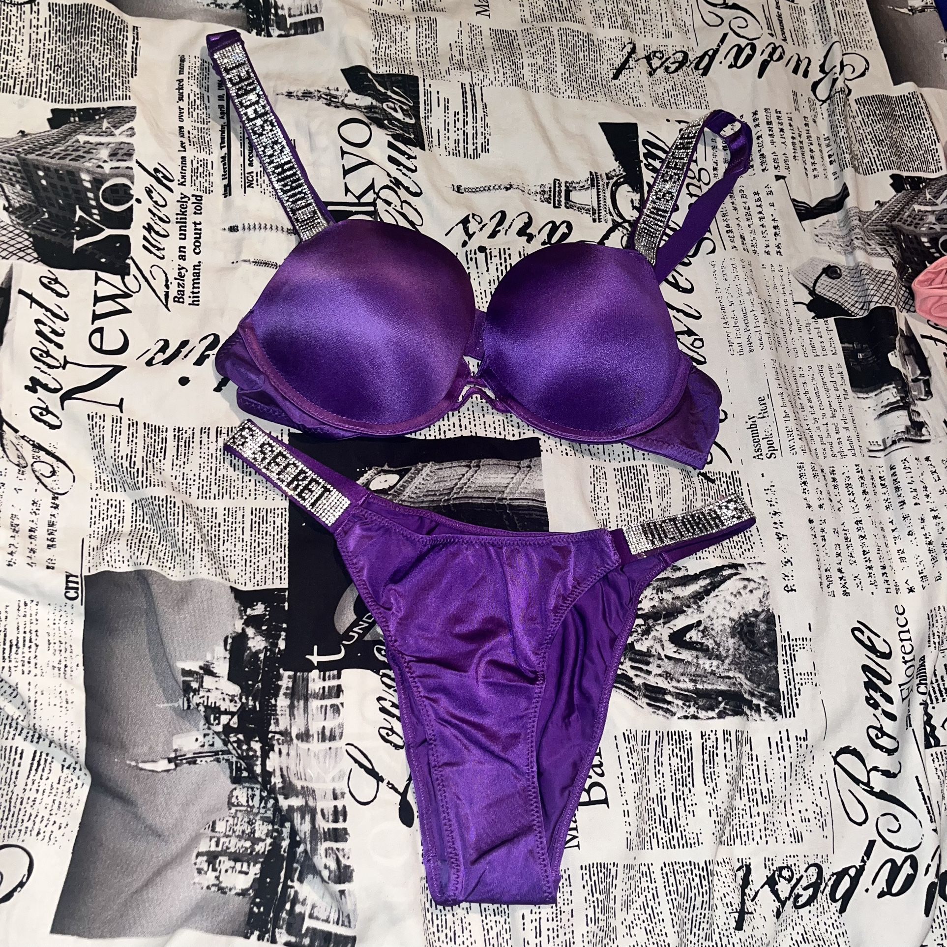Sexy Purple Bra+Panty Set 38B