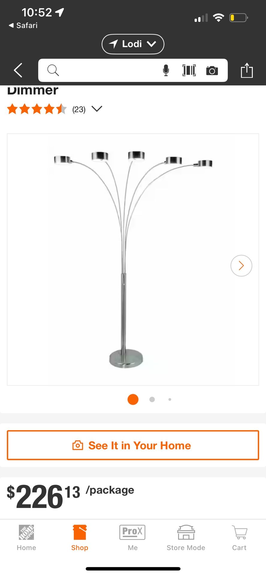 Micah Plus Modern LED 88 in. 5-Arc Brushed Steel Floor Lamp