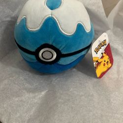 2024 POKEMON NINTENDO PLUSH POKE BALL BLUE NEW 