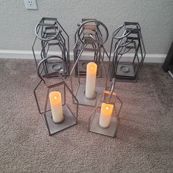 4 Sets Of  3pc Candle Holding Lanturns + Candles