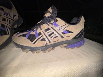 Asics AHAR Trail Running Sneakers Tan and Purple