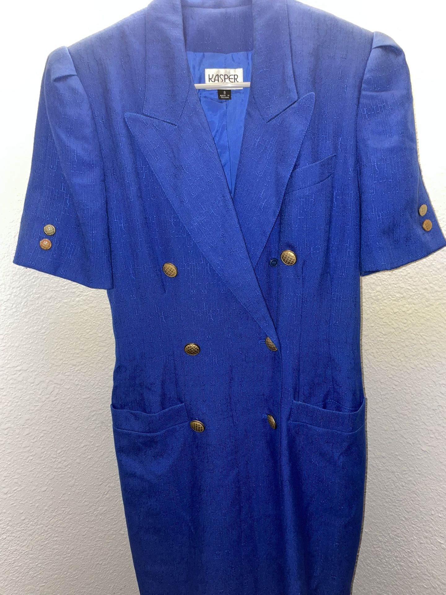 Royal Blue Knee Length Vintage Dress 
