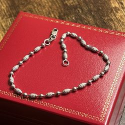 14k White gold beaded Bracelet