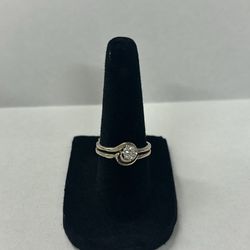 14K white gold solitaire ring 3.9 g