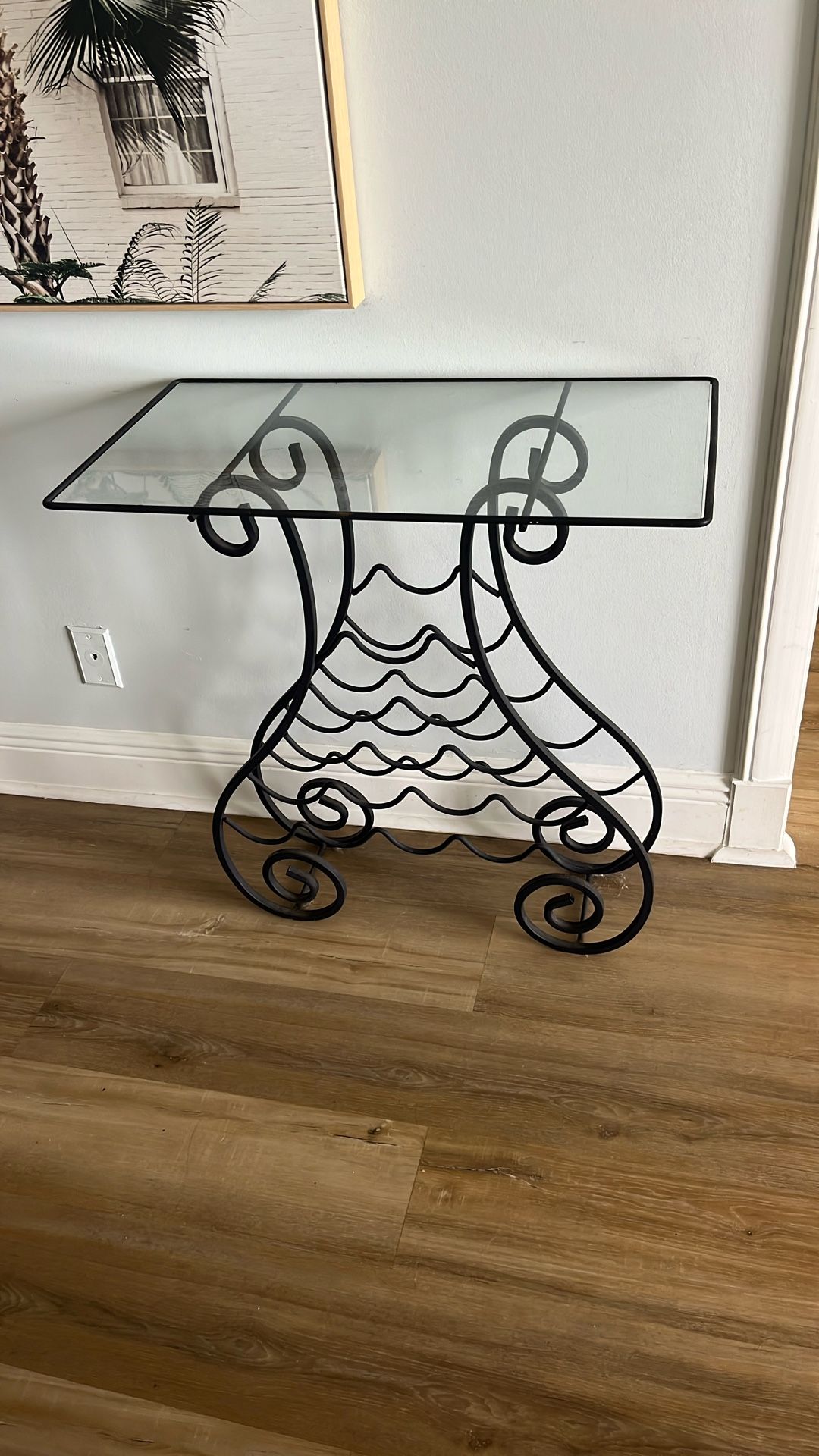 Rod, iron wine, rack, and table