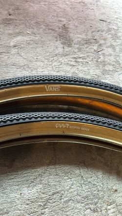 Cult x Vans 29” X 2.1” BMX tires black and tan