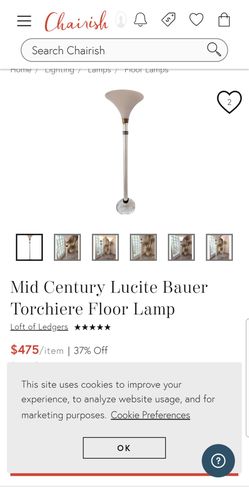 Torchiere Standing Floor Pole Lamp Vintage