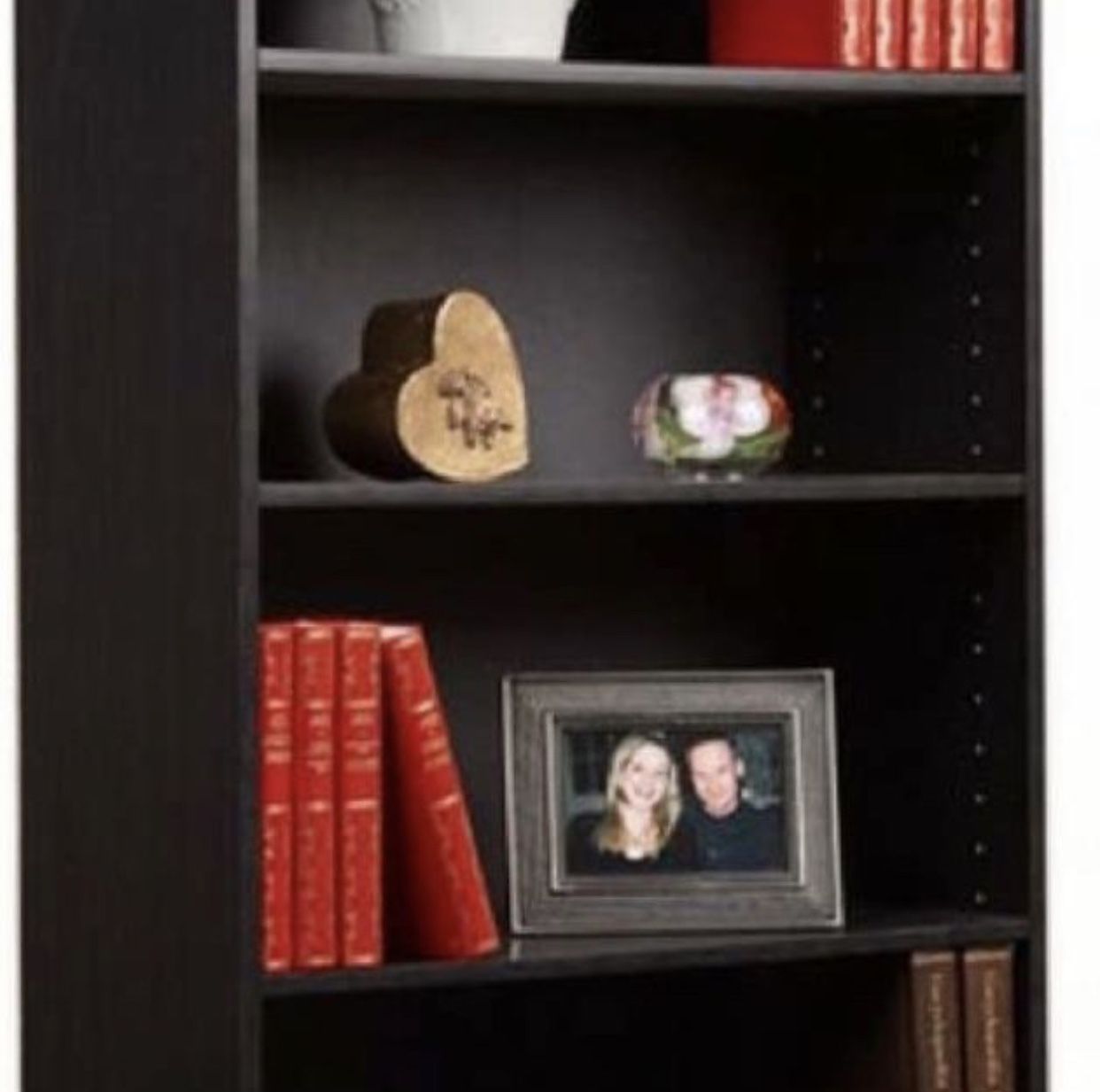 Brand New Contemporary Oak Black 4 Shelf Bookshelf Bookcase Organizer Display Console