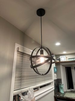 Set of 2 Black Metal Orb Pendant Lights