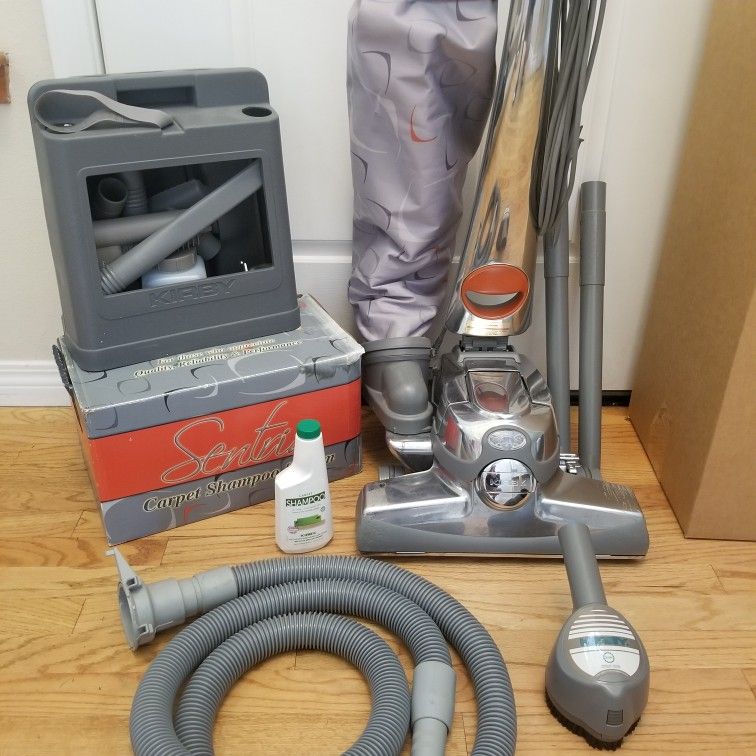 NEW cond KIRBY SENTRIA 2 VACUUM WITH COMPLETE ATTACHMENTS , SHAMPOO SYSTEM , AMAZING POWER SUCTION , WORKS EXCELLENT , IN THE BOX