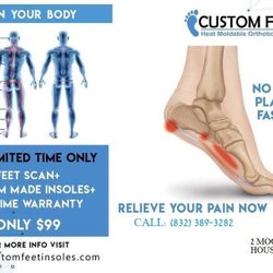 No More Plantar Facilities! Custom Made Insoles On Promotion Price!