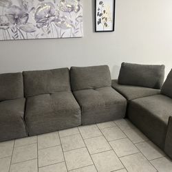 Large Grey Sectional - Good Condition