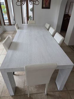 White dining table