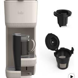 BELLA Single Serve Coffee Maker, K Cup & Coffee Ground Compatible with Removable, Adjustable Drip Tray, Auto Shutoff & Reusable Dishwasher Safe Access