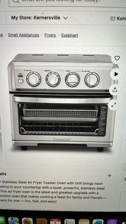 Cuisines stainless steel air fryer Toaster New