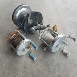 VINTAGE FISHING REELS.  Shakespeare #1924, J.C.Higgins #47F, Vintage Lakeside Abbey & Imbrie..ALL 3- ONE PRICE!....asking $30.00