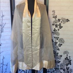 Gorgeous Sheer & Satin Like Gold Wrap