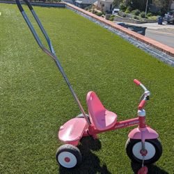 Pink Radioflyer Tricycle With Stroller Handle 