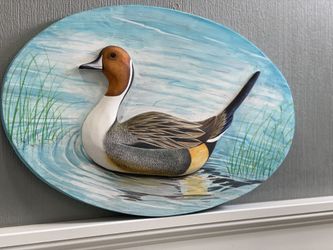 Hand painted floating duck wall art