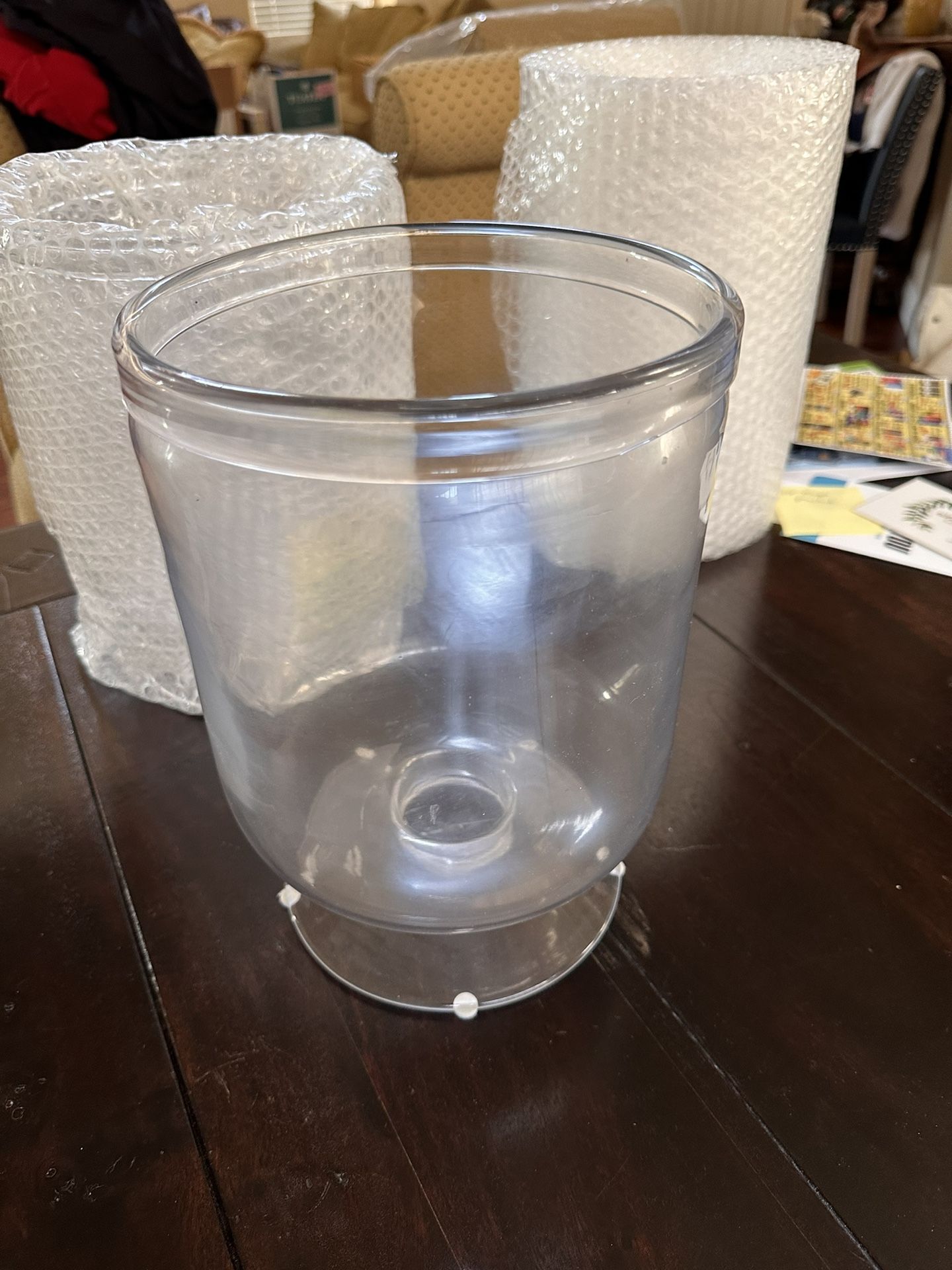 Pair of glass candle holders
