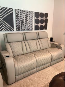 Leather Reclining loveseat & couch
