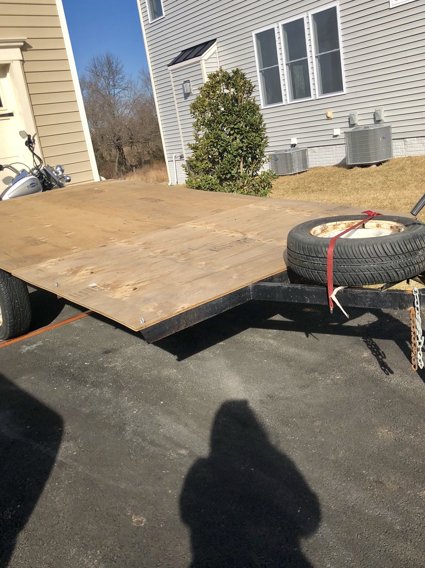 Flatbed Trailer - new tires, new jack stand and new brake light assembly w/spare tires