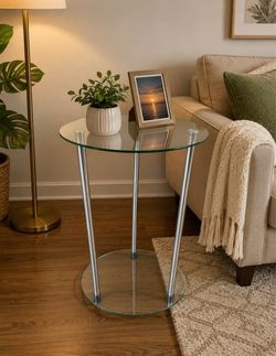 Glass side table