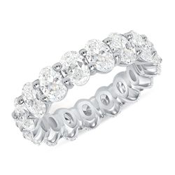 14K Oval Cut Natural Diamond Eternity Band. Diamond Option 2.00 / 3.00 / 4.00 Carat.