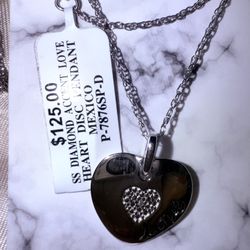BEAUTIFUL New Sterling Diamond Accent Love Pendant Necklace! 22” Retails at $125!