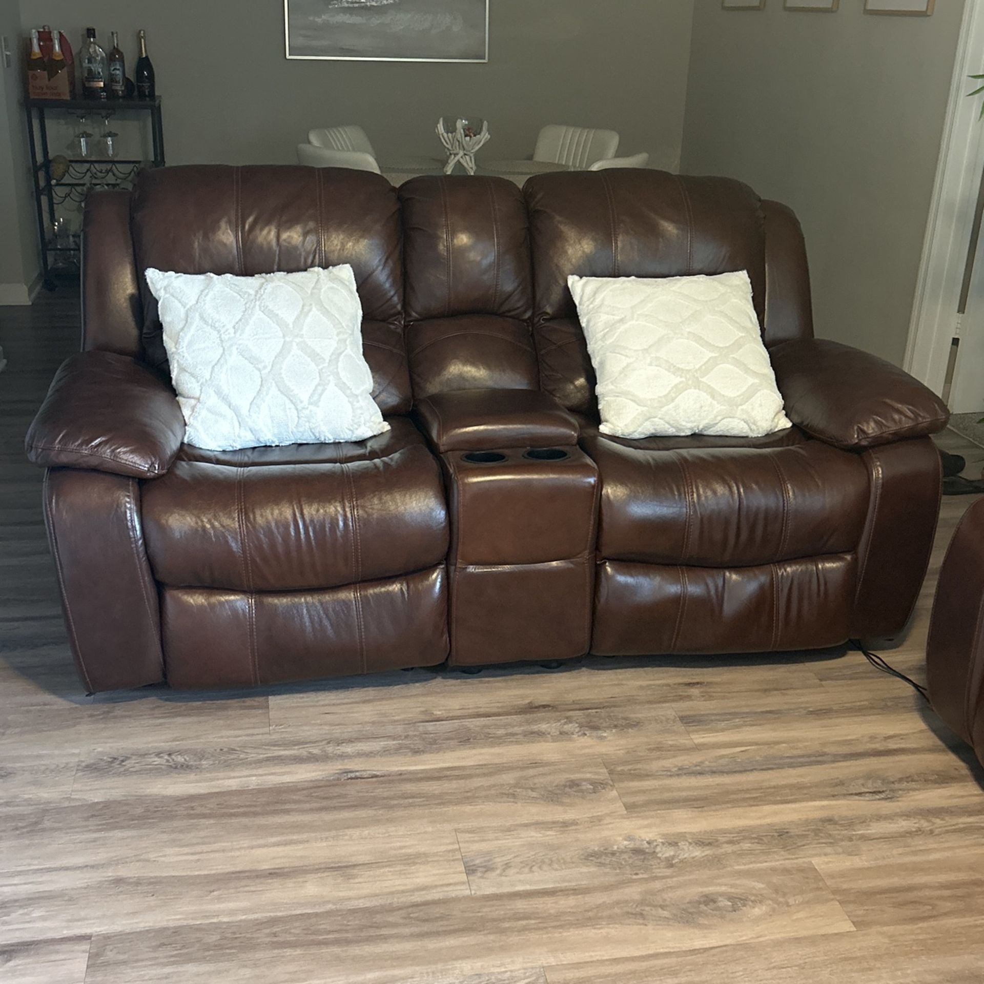 Brown Recliner Leather sofa