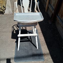 Old Wooden Baby High Chair