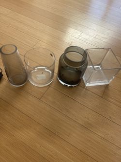 Set of 4 Glass Vases – Smoky & Clear