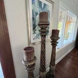 3 Tall Candle Holders Plus Candles Originally $2300