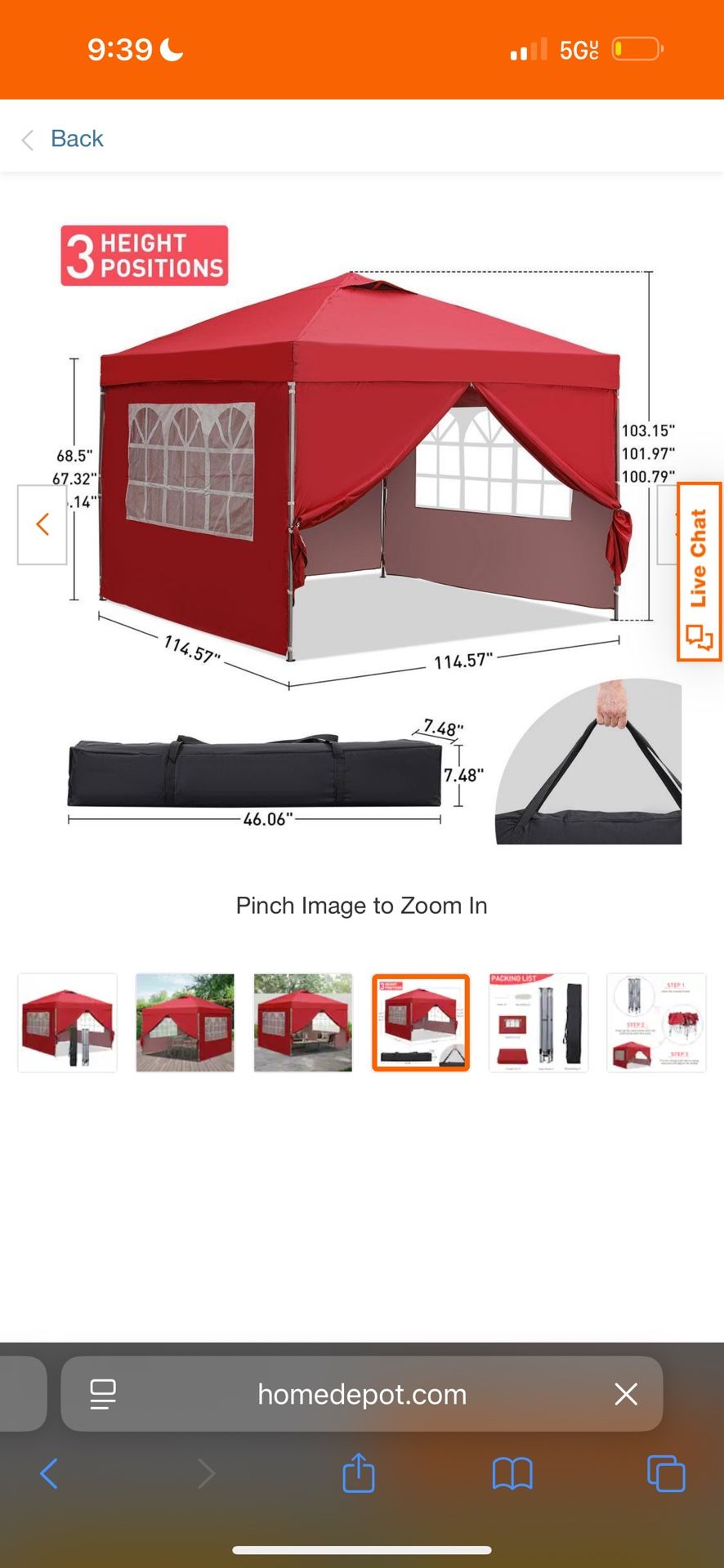 Red 10x10 Tent