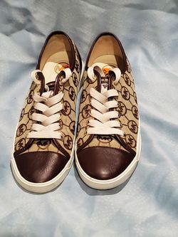 Michael Kors Canvas Brown City Sneaker Shoe Women's Size 8.5